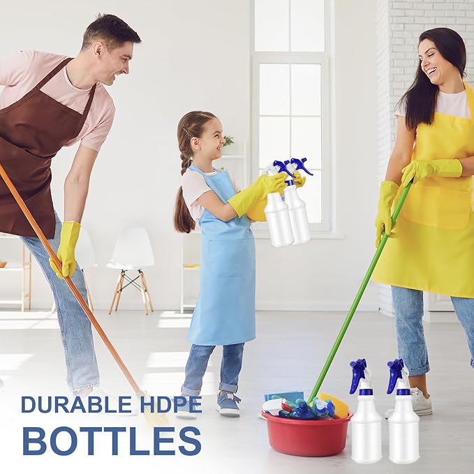 Zubebe 24 Pack 32 oz Plastic Spray Bottle Bulk Empty Leakproof Heavy Duty Spray - Image 6