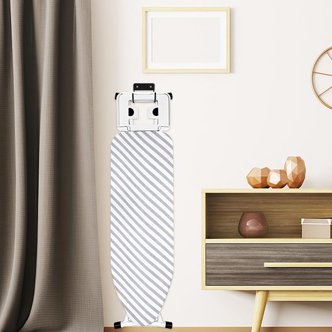 FUOYLOO Ironing Board Hanger Wall Mount Rack Black Heavy-Duty Utility Hook - Image 4