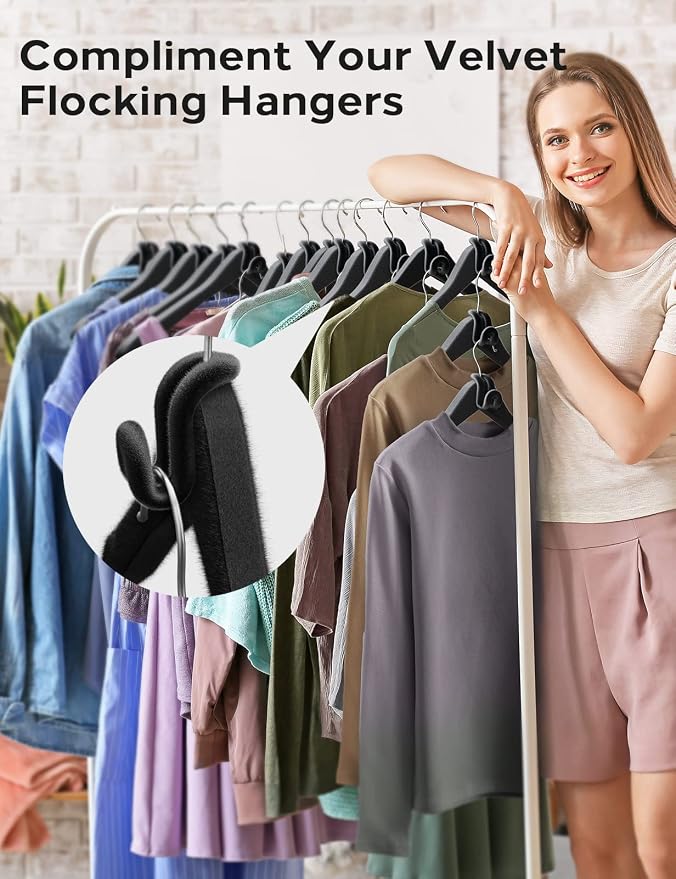 Velvet Clothes Hanger Connector Hooks 40PCS Space Saving Hanger Hooks Space - Image 4