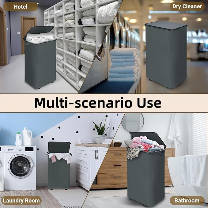 2 Pack 90L Collapsible Laundry Basket - Image 7