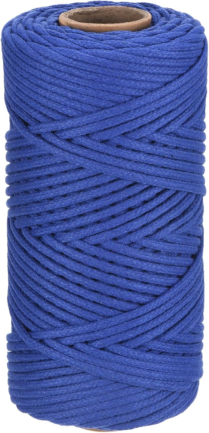 Rebower Macrame Cord 4mm x 109 Yard, Natural Cotton Macrame Rope Twisted by Rebower