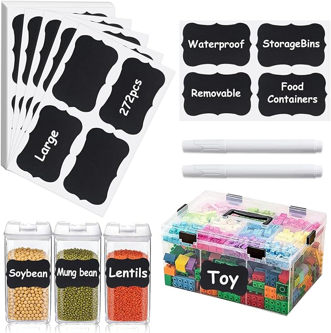 272PCS Chalkboard Labels-3.4" x 2.1"Large Size Reusable Blackboard by Unknown