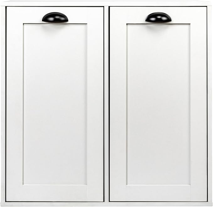 Household Essentials Laundry Sorter Cabinet, Scandi White Finish - Image 6
