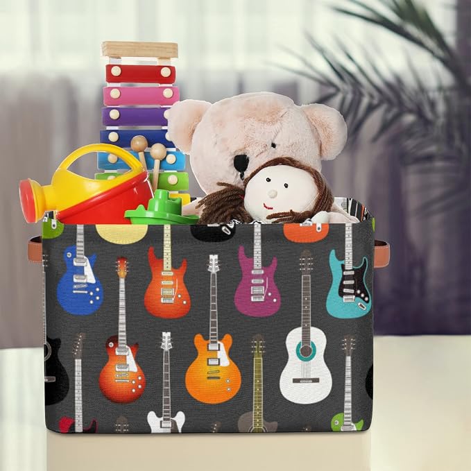 Modern Guitar Storage Basket Music Storage Box Bin Large Laundry Organizer - Image 7