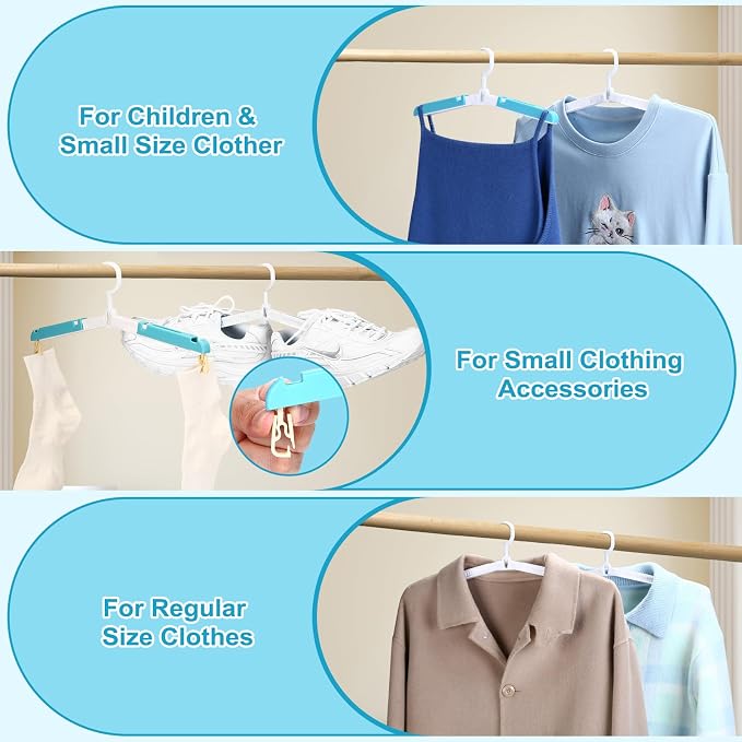 Foldable Travel Hangers for Cruise, 6 Pack Portable Collapsible Hangers - Image 3