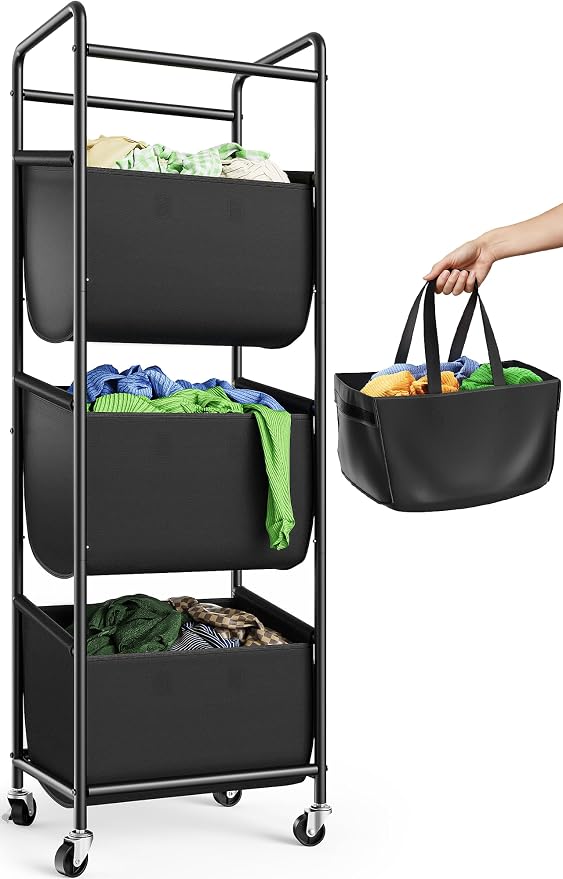 Moforoco Vertical Laundry Sorter 3 Section by MOFOROCO