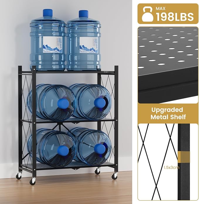 ALANNG Heavy Duty 3-Tier Folding Shelf - Image 4
