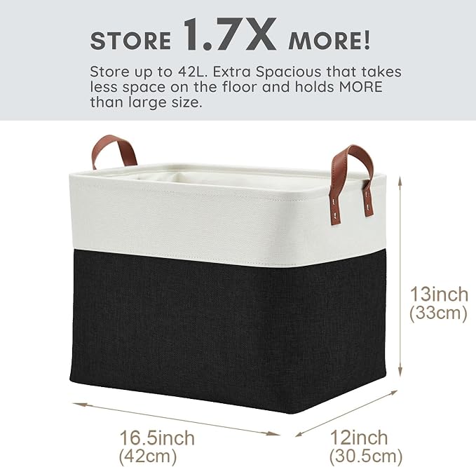 DECOMOMO Extra Large Storage Baskets, Fabric Storage Bins - Image 3