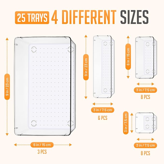 Masirs Clear Drawer Organizer Set - Image 2