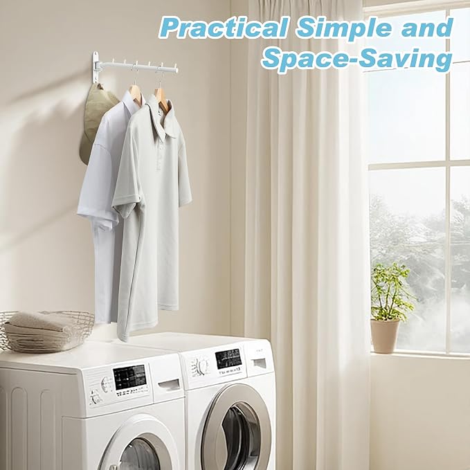 Alise Wall Mounted Drying Rack, Swivel Clothes Drying Rack Stainless Steel - Image 7