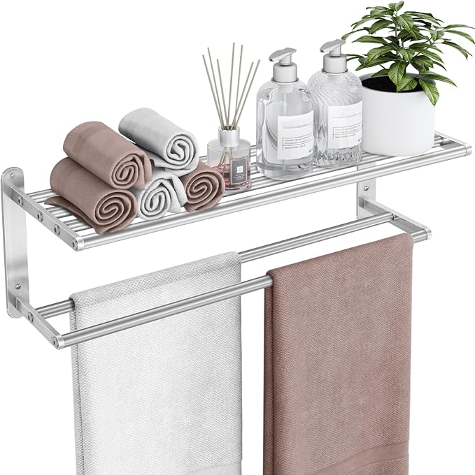 Towel Racks for Bathroom - 24 in Bath Towel Shelf by VOTZAAQ