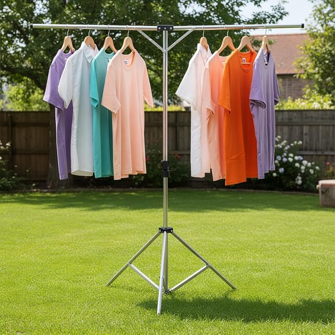Foldable Portable Space Saving Clothes Drying Rack, Heavy Duty Stainless Steel - Image 6
