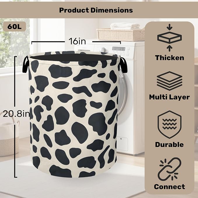 Cow Pattern Laundry Basket - Image 2