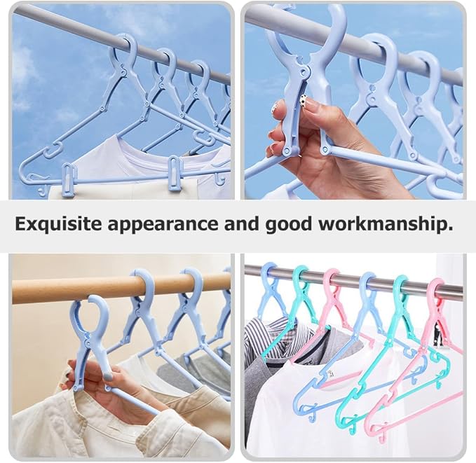 5pcs Heavy Duty Plastic Coat Hangers Windproof Clothes Drying Rack - Image 5