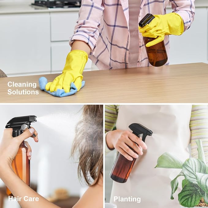 Spray Bottles 2-Pack, 10 Oz, Mist & Stream, Heavy Duty Spraying Empty Water - Image 7