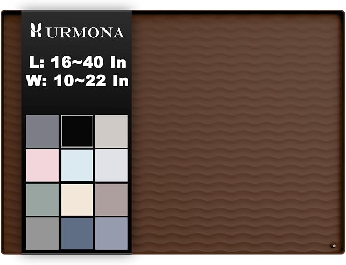 URMONA 40'' x 22'' Waterproof Silicone Under Sink Mat Cabinet and Counter by URMONA