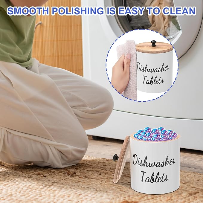 2Pcs Wooden Laundry Pod Container - Image 7