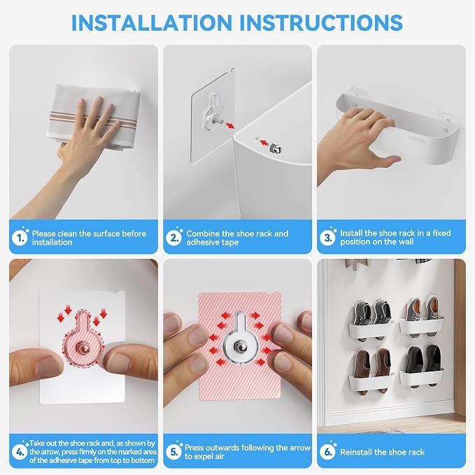 Wall Mounted Shoes Rack 4Pack - Image 4
