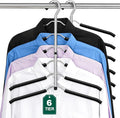 for 3 Pack Space Saving 6 Tier Coat Hangers, Non Slip Foam Padded, Closet by Unknown