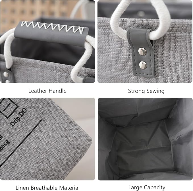 Small Laundry Basket, 50L Foldable Laundry Hamper Organizer - Image 2