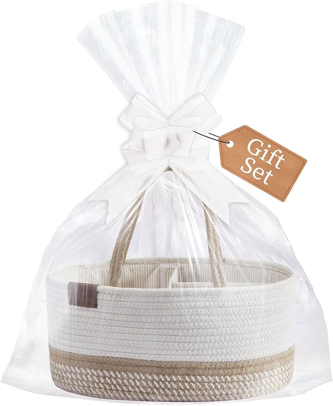 DECOMOMO Diaper Caddy, Empty Woven Basket by DECOMOMO