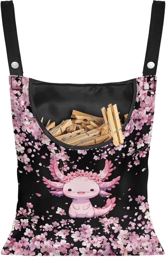 Axolotl Clothespin Bag with Hanging Hook by Bivxisrvo