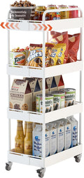 HOTEAGLE 4-Tier Rolling Cart Metal Expandable Utility Carts by HOTEAGLE