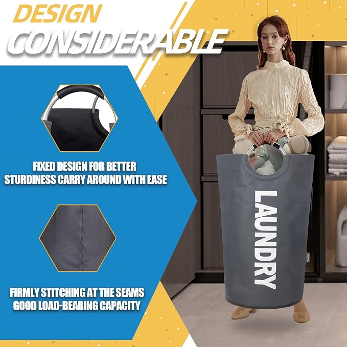 100L Laundry Basket, Collapsible Laundry Hamper - Image 4