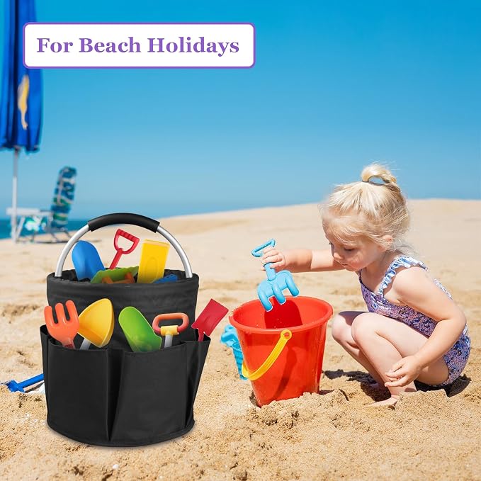 17L Cleaning Caddy with Handle and 6 Pockets, Foldable Cleaning Supply Caddy - Image 6