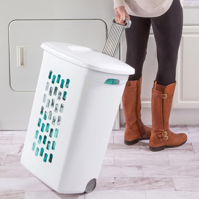 Sterilite 6-Pack Ultra Wheeled Hamper, Laundry Basket w/Flip-Top Lid & - Image 5