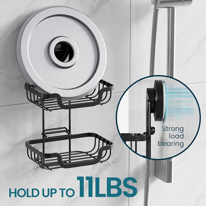 TAILI Double Layer Soap Holder, Drill-Free Bar Soap Dish Tray Suction Cup - Image 5