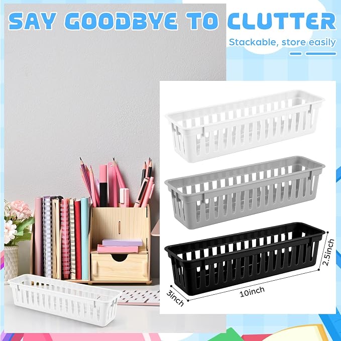 12 Pcs Black, School Supplies, and Home Storage, Organization - Image 2