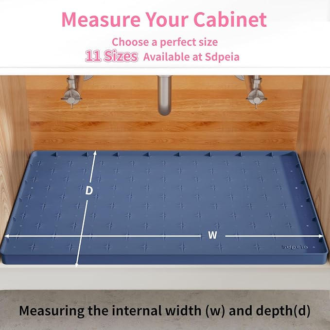Sdpeia Under Sink Mat 22"×19" Waterproof Silicone Cabinet Liner & Sink Protector - Image 8