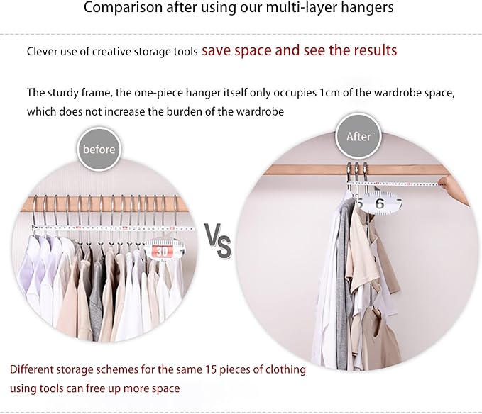 3 Pack 5 in 1 Space Saving Clothes Hangers Chrome and Foam Blouse Tree Hangers - Image 3