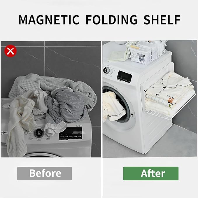 Magnetic Multi-Purpose Organizer Shelf White Space Saving Side Storage Rack - Image 3