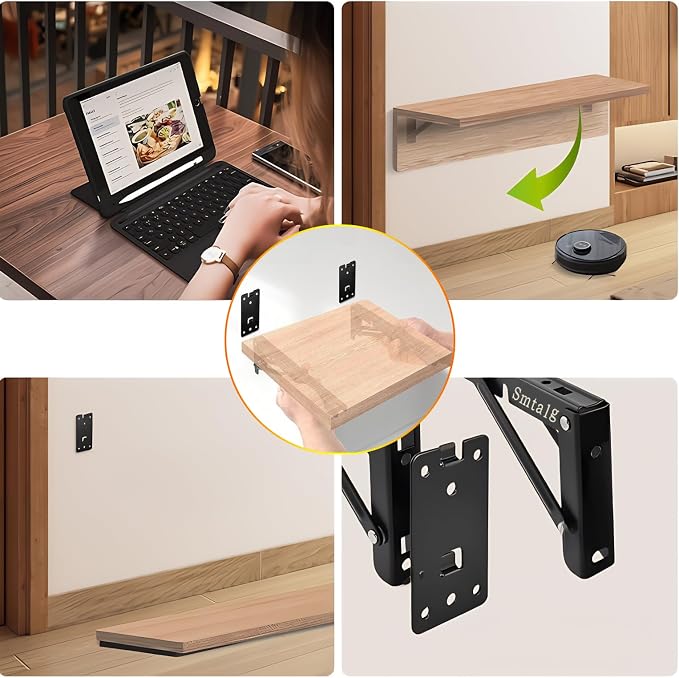 Folding Shelf Brackets， Detachable Folding Bracket，2 Pack Heavy Duty Wall - Image 5