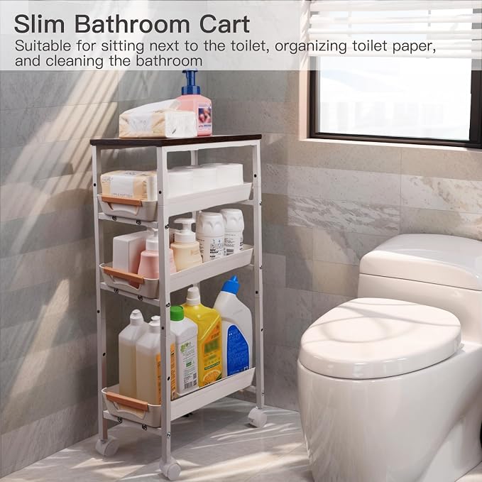 5 Tier Slim Rolling Storage Cart - Image 6