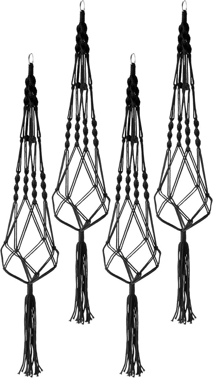 Sorbus Macrame Plant Hanger Indoor Outdoor Hanging Plant Pots Cotton Rope - Image 3