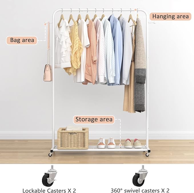 Sywhitta Clothing Rack on Wheels - Image 7