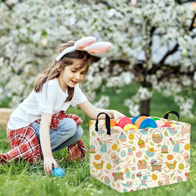Rectangular Cute Easter basket, Easter basket empty, Storage Basket - Image 3