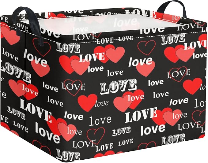 Rectangular Valentines Basket for Home Kitchen Girls Cute Kids Storage Bin by TIBAOLOVER