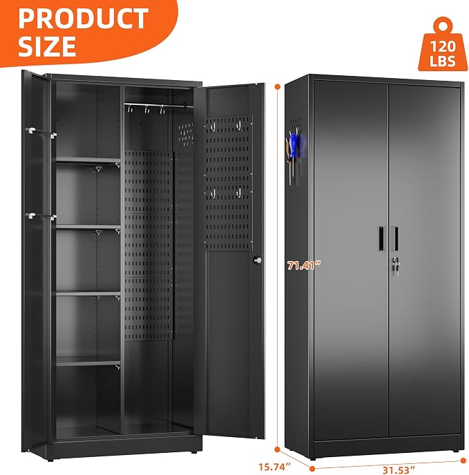 Metal Broom Closet Storage Cabinets - Image 2