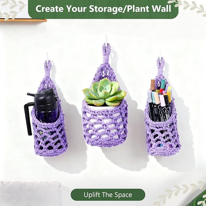 Macrame Wall Plant Hanger, Hanging Planter Basket Holder, Wall Planters - Image 4