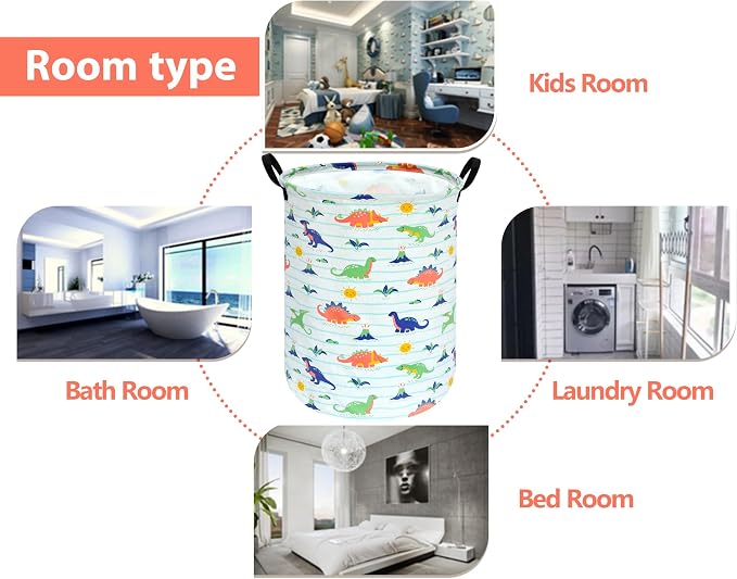 Round Laundry Basket Storage Bins Nursery Hamper Gift Baskets - Image 6