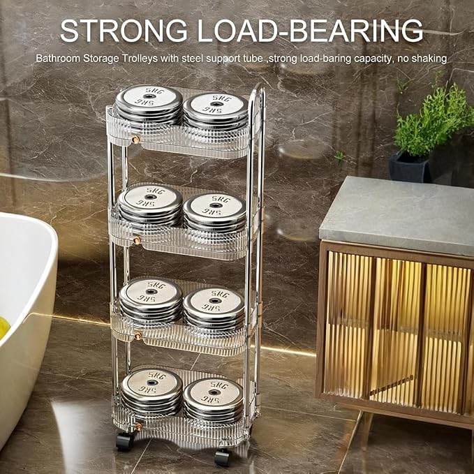 2/3/4 Tier Storage Trolley, Mobile Slim Rolling Utility Cart - Image 4