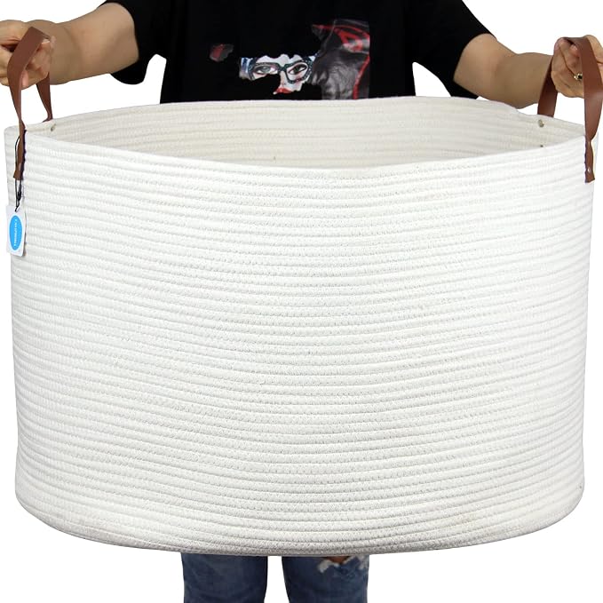 Casaphoria Extra Large Woven Cotton Rope Storage Basket by Casaphoria