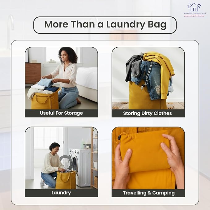LFH Home Cotton Canvas Large Laundry Bag - Image 6