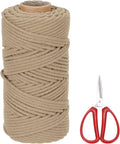 MECCANIXITY Braided Macrame Cord, 4mm x 109 Yards Natural Cotton Rope Macrame by MECCANIXITY