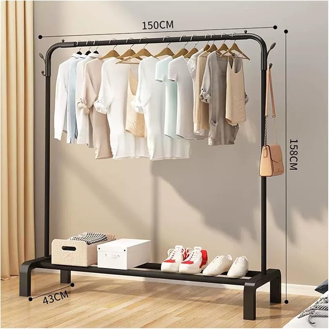 Standing Coat Stand Clothes Drying Rack Floor Balcony Home Clothesline Drying - Image 2
