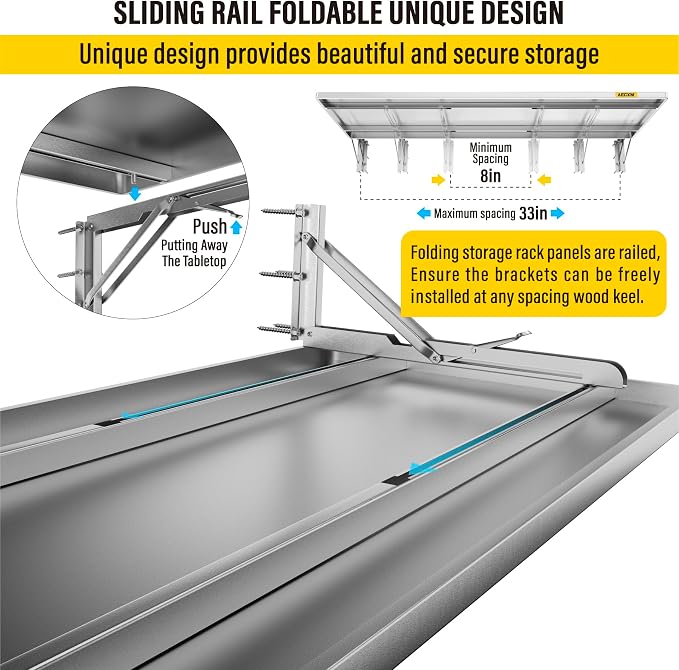 1.2x3ft Adjustable Rail Type Folding Storage Rack Shelf, Suitable - Image 5